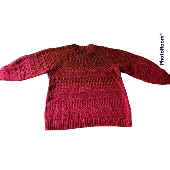 Isabel Maternity Red Ombre Sweater Size Large Textured NWT JH758 - Picture 3 of 3
